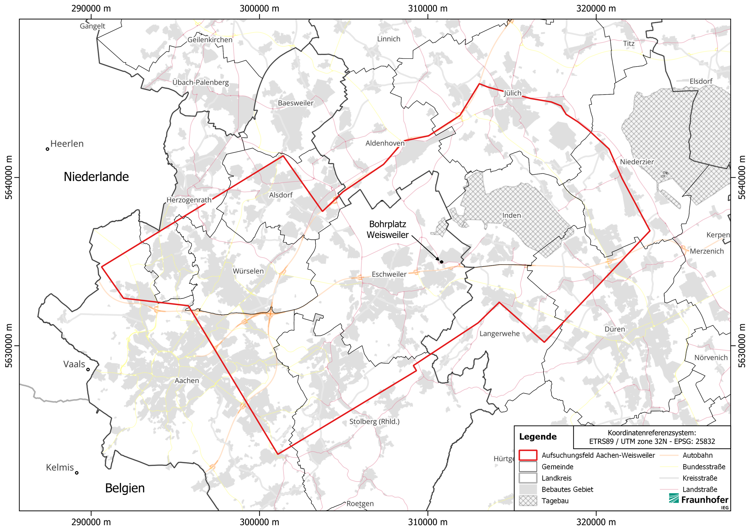 Karte des wissenschaftlichen Erlaubnisfelds